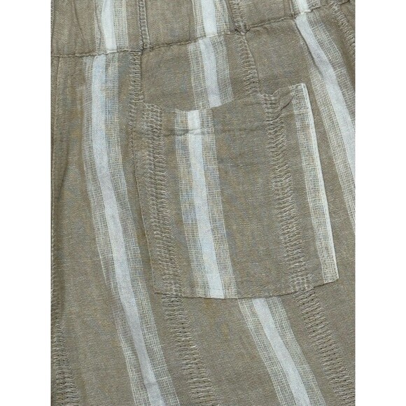 For Cynthia Boho Linen Pants XL P Wide Leg High Waist Beige Cream Petite Coastal - Picture 4 of 7